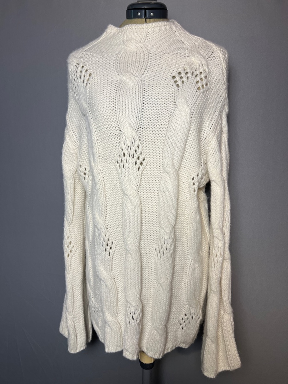 a.n.a Ivory Cable Knit Turtleneck Sweater